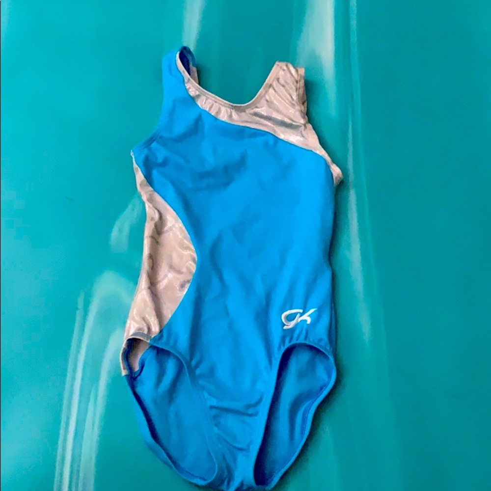 GK Elite light blue gymnastics leotard Child Small